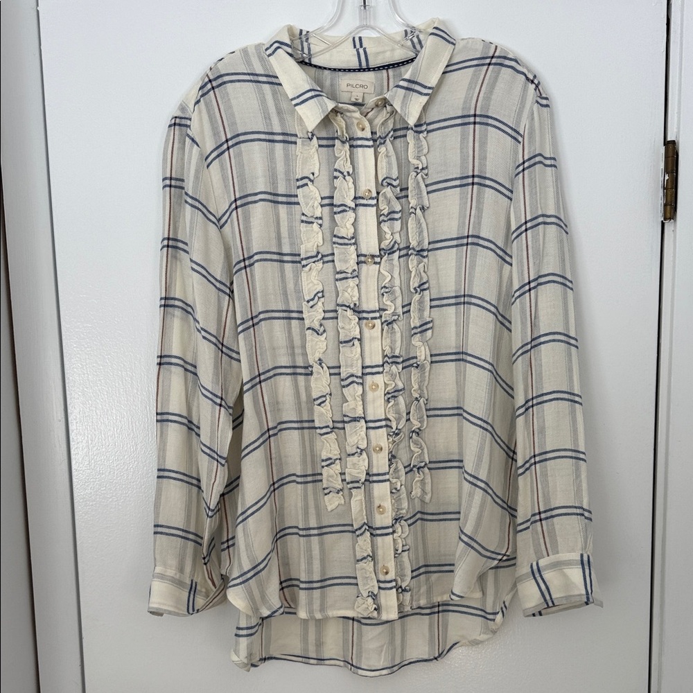 Anthropologie Pilcro Tuxedo Button Down Shirt - Picture 5 of 12